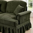 thumbnail image 6 of Modular L Shaped Sectional Couch with Ottoman, Chaise Lounge Sofa with Removable Ruffles Pleats Skirts, 3-Seat Deep Seat Sofa for Living Room, Green, 6 of 7