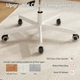 thumbnail image 7 of Genpo Armless Desk Chair, White Leather Office Desk Chairs with Wheels, Mid Back and Lumbar Support for Computer Home Small Space Vanity Makeup, 7 of 7