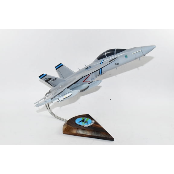 VAQ-135 Black Ravens 2011 EA-18G Growler Model, Navy, 1/40th (18") Scale, Mahogany