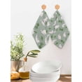thumbnail image 2 of Cute Rabbits Kitchen Dish Towels for Drying Dishes Set of 3, Green Farmhouse Leaves Plants Cartoon Bunny Waffle Weave Microfiber Hand Tea Bathroom Towels Quick Dry & Absorbent Towel 12x12, 2 of 7