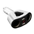 thumbnail image 1 of Adaptador de corriente para encendedor de cigarrillos de 2 enchufes Divisor de salida de CC 3.1A 120W Cargador de coche USB dual para tableta de teléfono Inevent DZ3696-01B, 1 of 7
