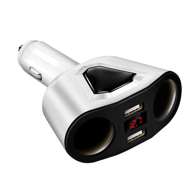 Adaptador de corriente para encendedor de cigarrillos de 2 enchufes Divisor de salida de CC 3.1A 120W Cargador de coche USB dual para tableta de teléfono Inevent DZ3696-01B