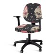 thumbnail image 3 of CHAQLIN Skull Moth Floral Print Computer Chair Protector with Stretch Polyester, Set of 2 Cover for High Back Gaming Chair for Men and Women, 3 of 8
