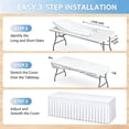 thumbnail image 4 of SUNTQ Table Skirt for Rectangle Tables 6ft , Fitted Table Cover for 6 foot table, White Table Cloth for 6 ft Table with Skirt, Wrinkle Resistant Spandex Table Skirt and Table Cloths for Parties, 4 of 9