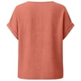 thumbnail image 7 of Diufon Womens Crinkle Gauze Blouse Rolled Short Sleeve V Neck Casual Loose Fitted Solid Color Summer Tunic Tops, 7 of 7