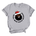 thumbnail image 1 of Camiseta informal con estampado de árbol de Navidad de manga corta y cuello redondo para mujer Pompotops hfajkhk124606, 1 of 6