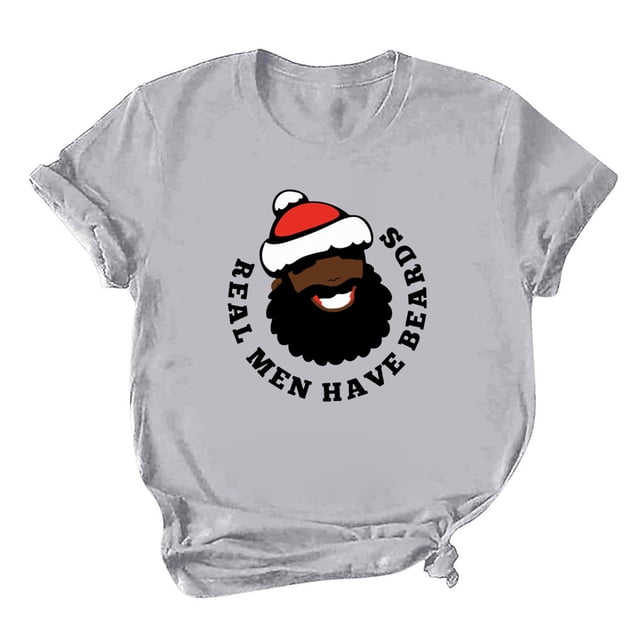 Camiseta informal con estampado de árbol de Navidad de manga corta y cuello redondo para mujer Pompotops hfajkhk124606