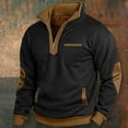 thumbnail image 2 of Fall Sweatshirt Men's Zip Up Hoodless Sweatshirt Winter Casual Pullover Jacket for Daily Wear Comfortable Soft Warm Athletic Top Size:M, 2 of 3