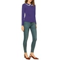 thumbnail image 2 of INSPIRE CHIC Women's Doll Collar Long Sleeve Casual Blouse Tops Purple XS, 2 of 6