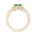 thumbnail image 2 of ANGARA Natural 1.1 ct Emerald and Diamond Split Shank Ring in 14K Yellow Gold for Women (Size-8x6mm) | May Birthstone, Birthday, Anniversary, Jewelry Gift for Women | Natural Emerald Ring, 2 of 10
