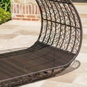 Kinston Outdoor Wicker Daybed with Cushion, Multibrown, White