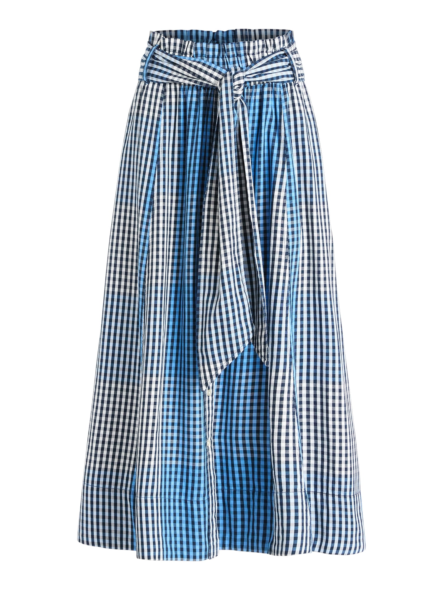 Free Assembly Women's and Women's Plus Cotton Button Front Midi Skirt with Paperbag Waist, Sizes XS-4X