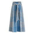 thumbnail image 6 of Free Assembly Women's and Women's Plus Cotton Button Front Midi Skirt with Paperbag Waist, Sizes XS-4X, 6 of 6