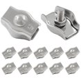 thumbnail image 1 of HUGFEGWE 12Pcs M5 Simplex Clamps Wire Rope Clip Cable Clamps - 304 Stainless Steel - Single Bolt Cable Clips Clamp Fastener for 3/16 Inch Diameter Wire Rope UA824-12915, 1 of 5
