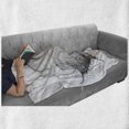 thumbnail image 6 of Spires Soft Flannel Fleece Throw Blanket, Original Futuristic Chaotic Graphic Design Image with Bizarre Forms and Features, Cozy Plush for Indoor and Outdoor Use, 50" x 60", Grey White, by Ambesonne, 6 of 6