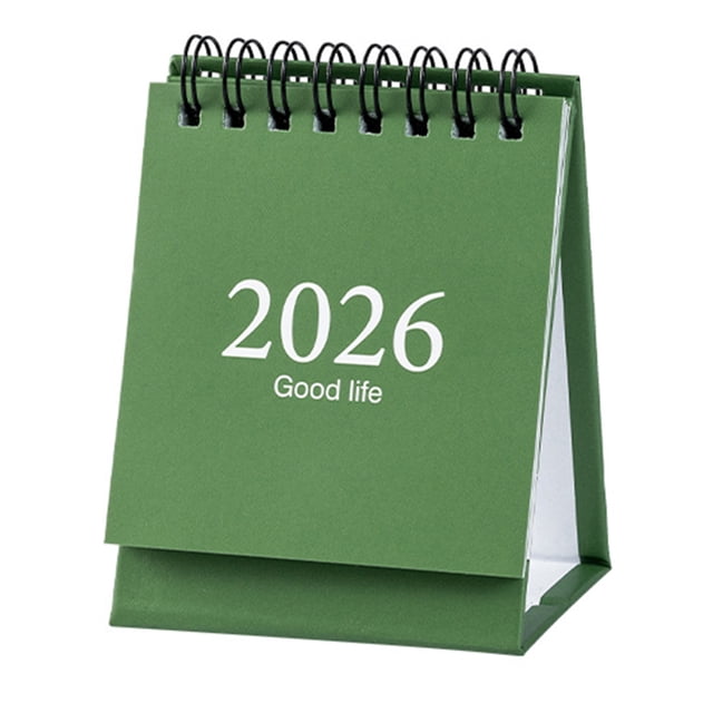 Mini calendario de escritorio 2026 con pegatinas Ritual Life Planner Calendario de escritorio portátil con tapa abatible para el hogar, la oficina y la escuela