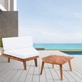 thumbnail image 2 of 2-Piece Acacia Wood Outdoor Sectional Sofa Set with Sofa and Table | Water-Resistant Cushions, 2 of 5