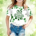 thumbnail image 2 of CONZONE St. Patrick'S Day Toddler Baby Girls Short Sleeve T Shirts Fashion Clover Graphic Tee Shirt for Infant Girls Crew Neck Soft Loose Childrens Spring Tops, 2 of 4