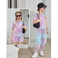 thumbnail image 3 of Arshiner Girls Clothes 3 Piece Outfits Short Sleeve Shirts Long Pants and Dolphin Shorts Clothing Sets with Pockets, 3 of 6