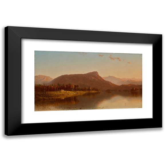 Sanford Robinson Gifford 14x10 Black Modern Framed Museum Art Print Titled - A Home in the Wilderness (1866)