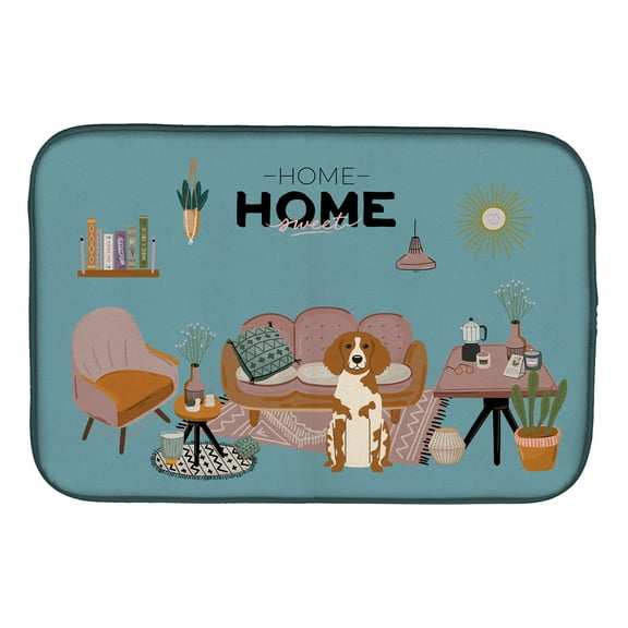 Brittany Spaniel Sweet Home Dish Drying Mat