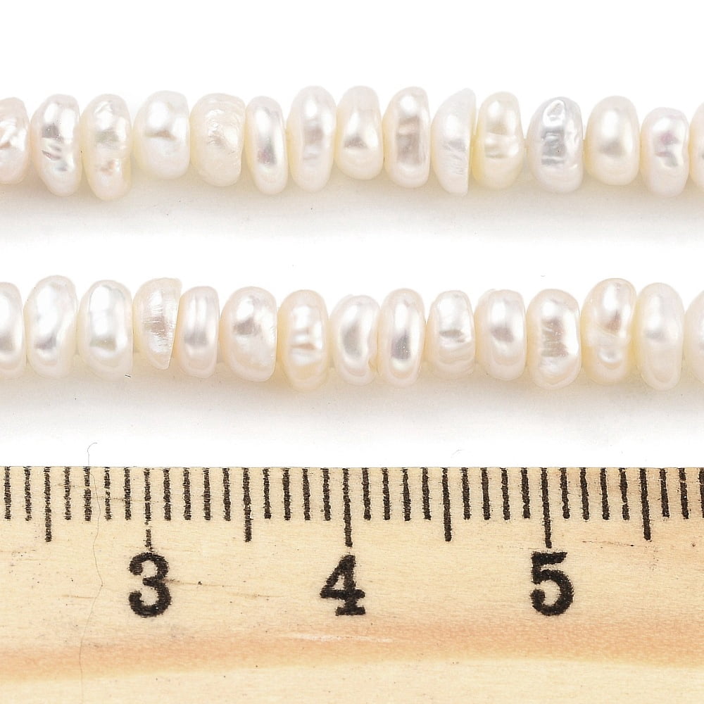 Natural Keshi Pearl Cultured Freshwater Pearl Beads Strands Baroque Pearls Nuggets PapayaWhip 3~4mm Hole: 0.6mm 58pcs/strand 7.09 inch(17.5~18cm)