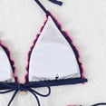 thumbnail image 6 of Women's String Triangle Bikini Two Piece Bikini Sets for Women Swimsuit Halter Top Bathing Suit (Navy,L), 6 of 6