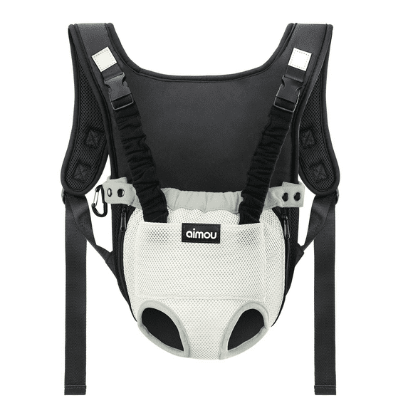 Aimou Pet Front Carrier Backpack Hands-Free Legs Out Adjustable Mesh Waterproof Carrier Bag Traveling Hiking Camping for Small Medium Dogs Cats Puppies, Beige XL