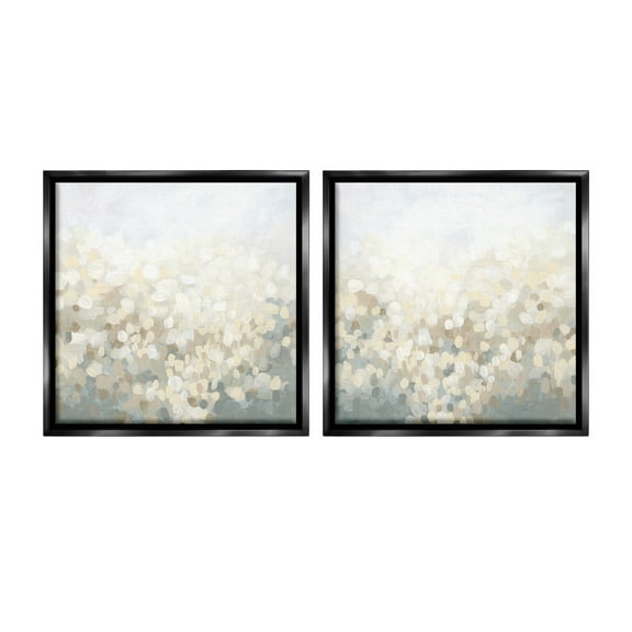 Stupell Industries Subtle Speckled Landscape Abstract Painting Black Floater Framed Canvas Art Print Wall Art, 18 x 18, Set of 2
