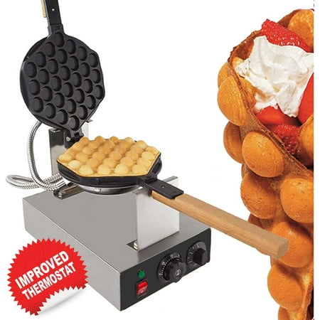 Egg Puffle Waffle Maker Professional Rotated Nonstick (Grill / Oven for Cooking Puff, Hong Kong Style, Egg, QQ, Muffin, Cake Eggettes and Belgian Bubble Waffles) (110V with US