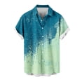 thumbnail image 2 of Styesk T-Shirts pour Homme Mode Décontractée Col Rabattu Imprimé Manches Courtes Chemise Blouse, 2 of 5