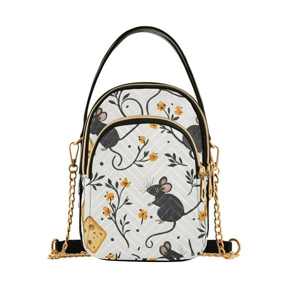 joogoo Women Cute Mouse Rat Chain Crossbody Bags Shoulder Handbag Phone Purse