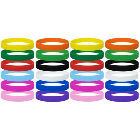 24 Pcs Elastic Hair Ties Rubber Bracelets for Kids Party Slap Silicone Wristbands Strap Child