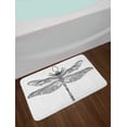 thumbnail image 2 of Dragonfly Bath Mat, Artistic Baroque Patterned Ornamental Dragonfly Figure Old Fashion Bug Design, Non-Slip Plush Mat Bathroom Kitchen Laundry Room Decor, 29.5 X 17.5 Inches, Black White, Ambesonne, 2 of 2