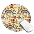 thumbnail image 2 of Disketp 70s Hippie Style Small Mouse Pad 7.9x7.9 Inches,Washable Round Mousepad For Office Laptop Computer,Non-Slip Rubber Base Mouse Pads For Wireless Mouse, 2 of 9