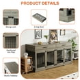 thumbnail image 5 of Rophefx 72" Dog Crate Furniture for 2 Dogs,Large Kennel with 2 Drawers and 4 Bowls,Wooden Heavy Duty Indoor Dog House,Grey, 5 of 10