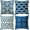 Blue/Beige, variant on Set of 4 Decorative Geometric 18 x 18 Inches Throw Pillow Covers - Modern Pattern Linen Square Pillow Cushion Case for Sofa Couch Bed Home Outdoor Car (18" x 18", Black)
