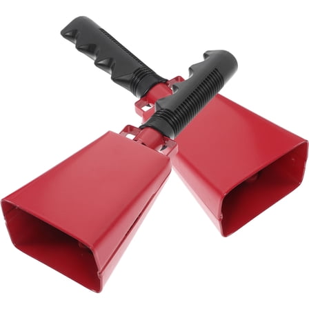 USHOBE Cheering Cow Bells Red Metal 2Pcs