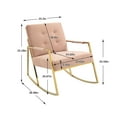 thumbnail image 5 of Velvet Fabric Nursery Rocking Chair Modern Accent Upholstered Rocker Chair Button Tufted Glider Rocking Armchair with Metal Frame and Thick Cuchion for Living Room Bedroom Balcony, Pink, 5 of 7