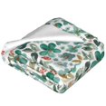 thumbnail image 2 of Bingfone Floral In Teal Print Flannel Fleece Blanket Throw Blanket for Bed,Sofa,Couch,Travel,Camping(40"x30" ), 2 of 8
