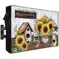 thumbnail image 2 of Outdoor TV Cover 52x30x4.5in, Rustic Retro Wood Plank Bird Weatherproof TV Screen Protector with Zipper, Country Bird Sunflower Pine Cone Outside Television Cover Fits Up to 52-55", 2 of 9