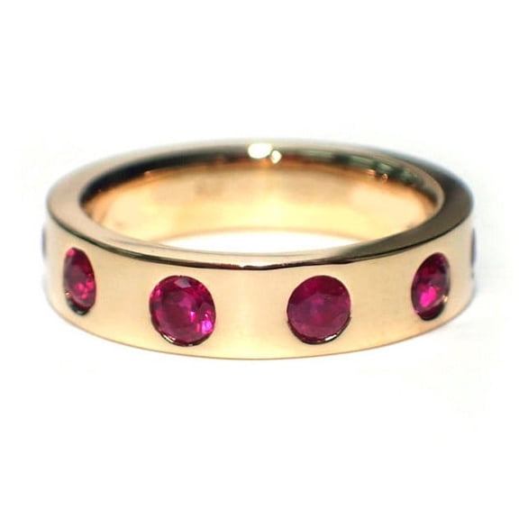 Red Ruby Ring, Men's Ring, Round Cut Ring, Wedding Ring, 925 Sterling Silver Gold Plated Ring, Gift For Him