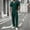 c01Green, variant on Men's Solid Color Casual Suits 2 Piece Loose Stretch Waist Long Pants Short Sleeve T-Shirts Suits Tops-Pants Sets Green XXL