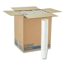 Dixie Paper Hot Cups, 16 oz, White, 50/Sleeve, 20 Sleeves/Carton