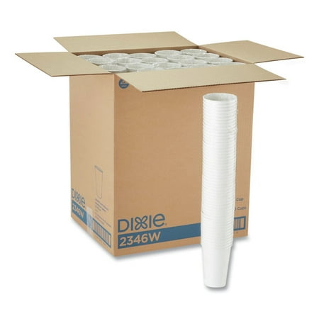 Dixie Paper Hot Cups, 16 oz, White, 50/Sleeve, 20 Sleeves/Carton