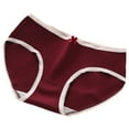 thumbnail image 2 of YWDJ Cotton Breathable Lightweight No Show Milk Silk Breathable Crotch Girls Panties Cute Mid Waist Comfortable Skin Friendly Plus Size Panties Wine L, 2 of 3