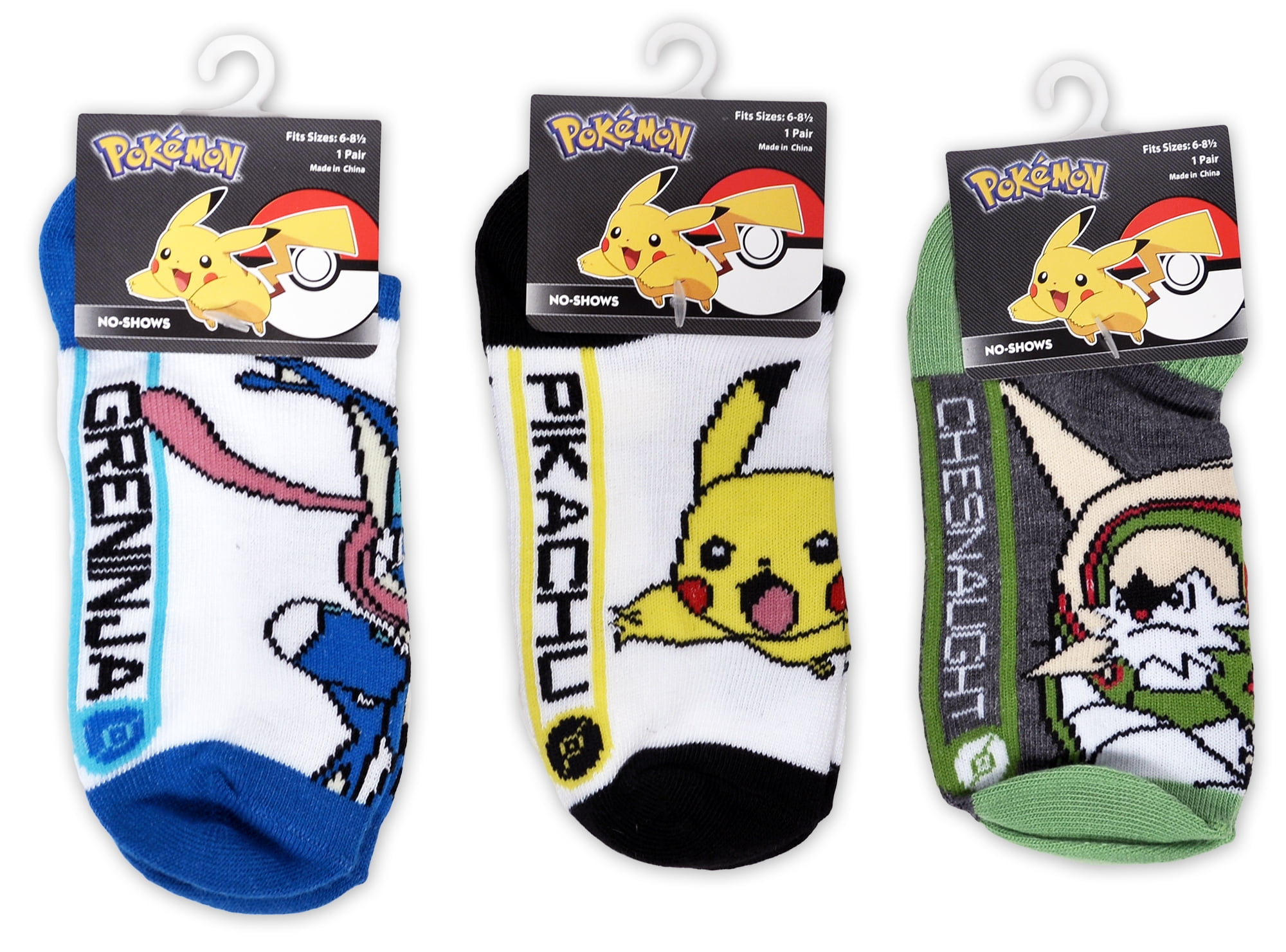 Pokemon Characters Kids Ankle Socks Size 68.5 (3 Pack)