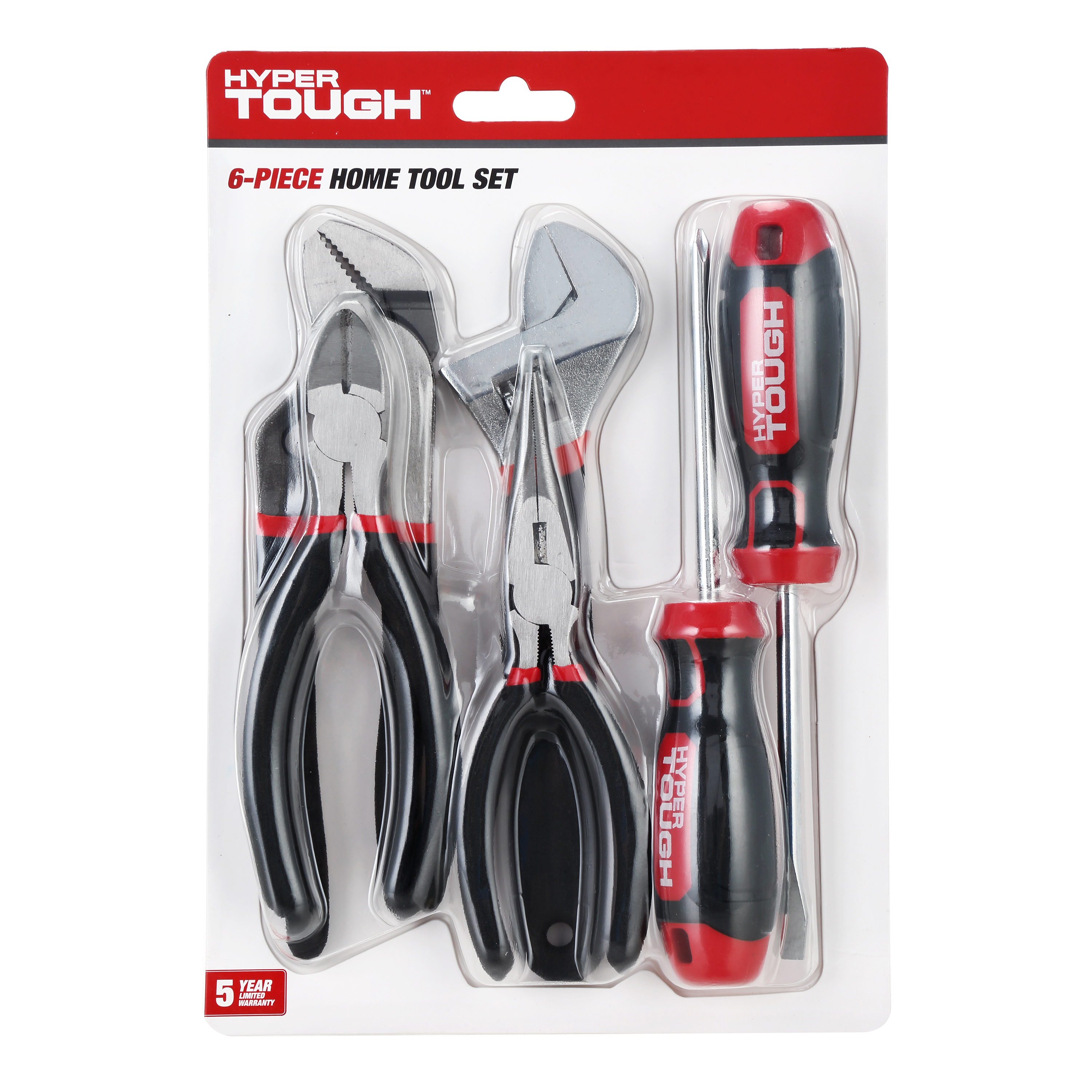Hyper Tough, 10.50" x 7.50" x 1.25" Easy Care Tool Set, 6 Piece