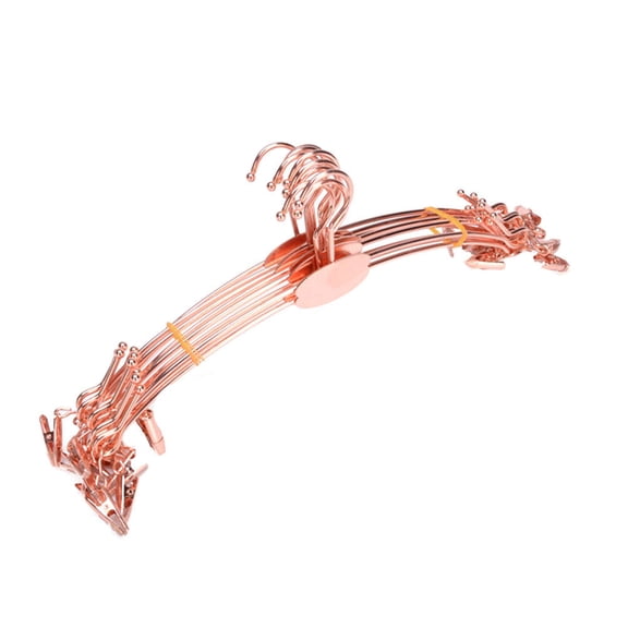 FENGGUIQU 10PCS Clip Hangers Metal Anti-slip Pink Smooth for Women Home Use