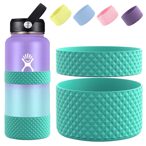 (Solo cubierta de copa) Protección contra abolladuras y rayones | Bota for botella de agua con diseño de textura de diamante y correa for botella de agua | Tapa base de silicona |